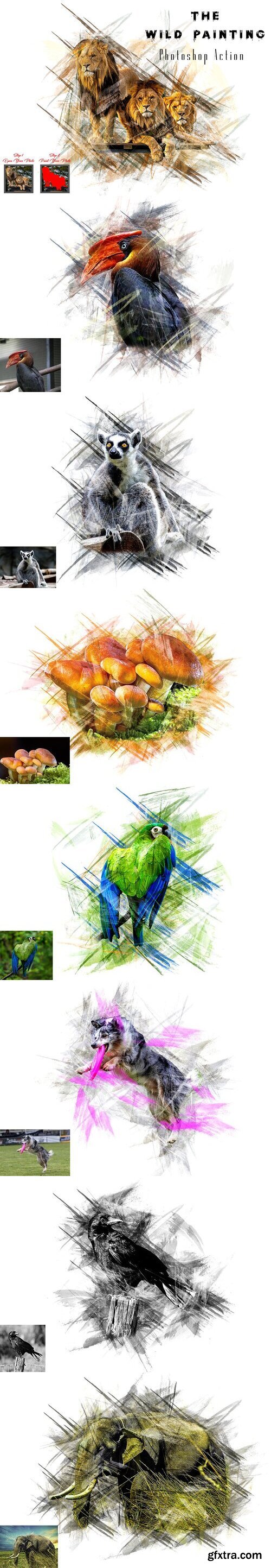 CreativeMarket - The Wild Painting Photoshop Action 10320676