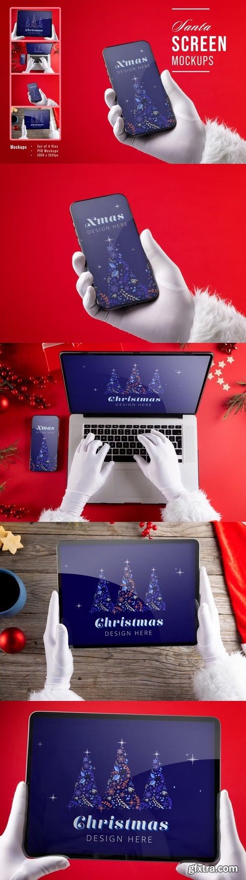 Christmas screens mockup
