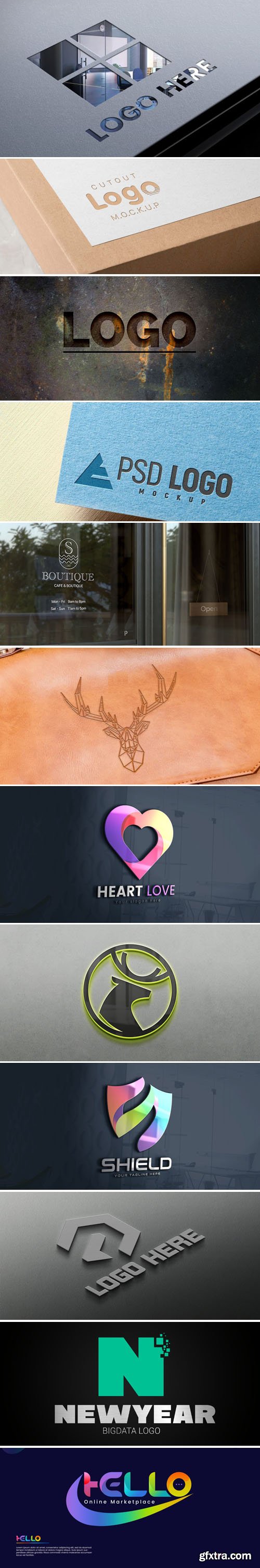 10 Multipurpose Logos PSD Mockups Templates