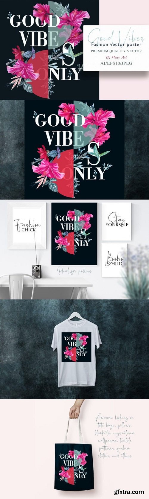 Good Vibes Only Vector Fashion Print