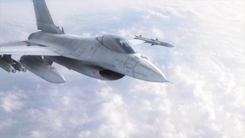 Videohive - F 16 Combat Jet Fighter Aircraft Flying In The Sky - 40791493 - 40791493