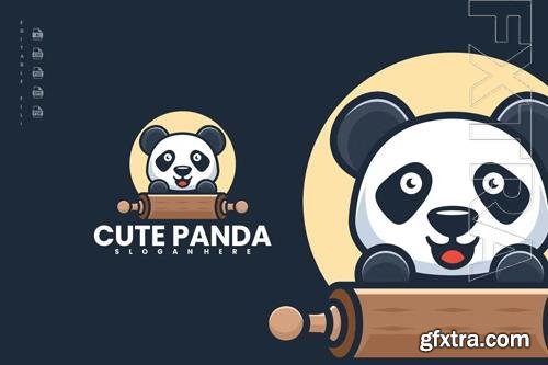 Cute Panda Mascot Logo