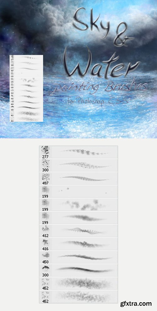 Water & Sky Painting Brushes for Photoshop