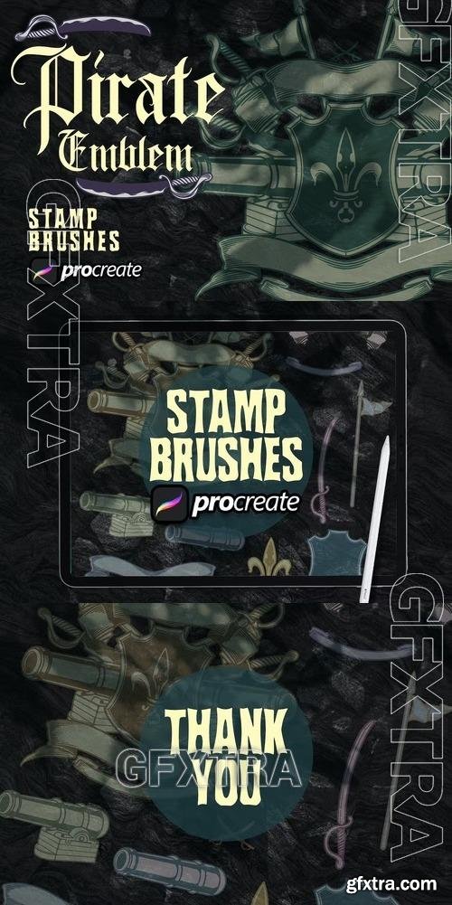 Hand Drawing Pirates Brush Stamp Procreate 4KW37FF