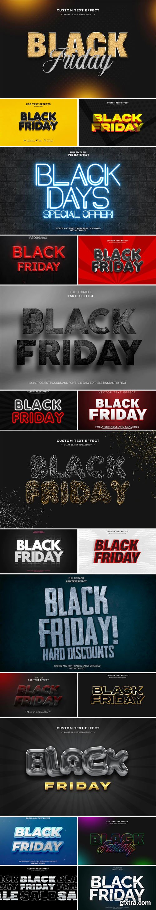 14 Modern Black Friday 3D Text Effects for Photoshop