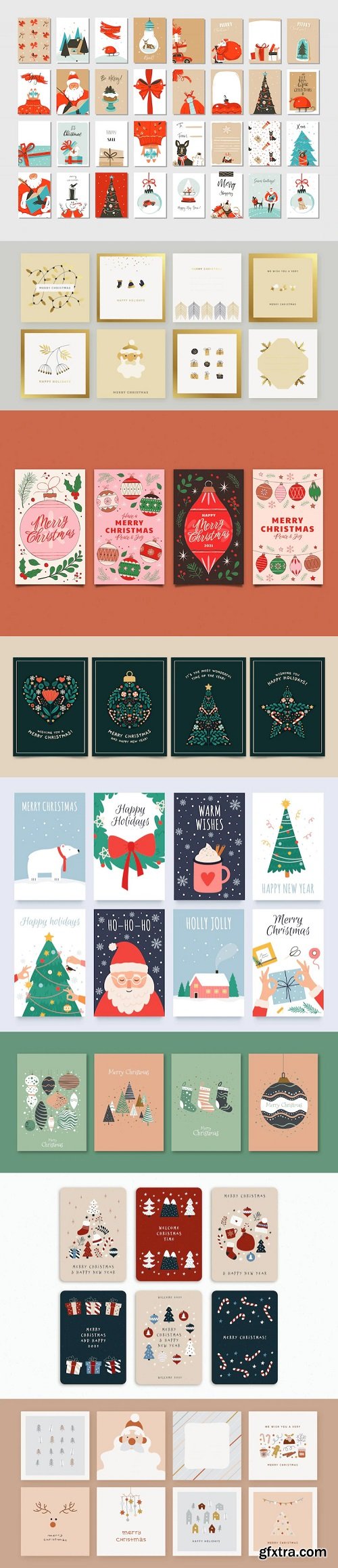Hand Drawn Christmas Cards GFxtra