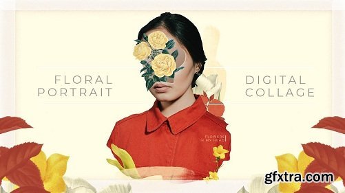 Floral Portrait Digital collage Step by Step in Adobe Photoshop