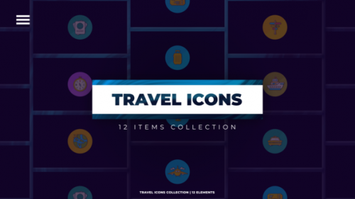 Videohive - Travel Icons | Premiere Pro - 41684156 - 41684156