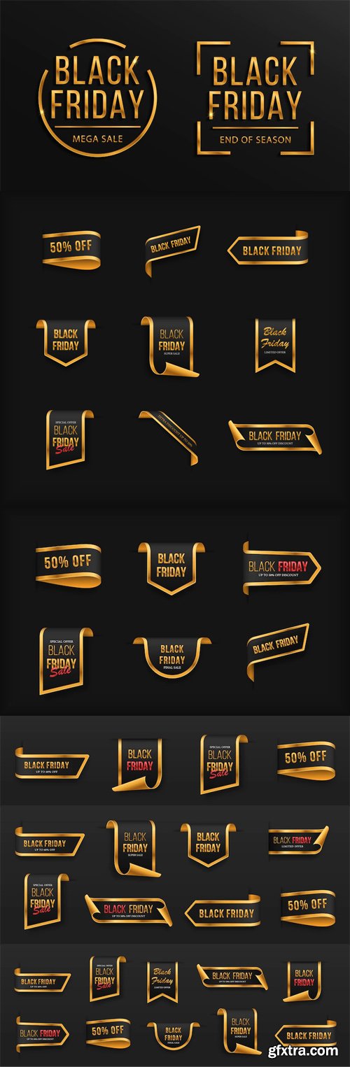 Black Friday - 40 Shopping Sale Labels & Stickers Vector Templates