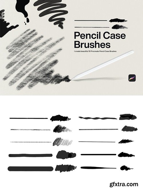 10 Pencil Case Brushes Procreate 9SYVK7K