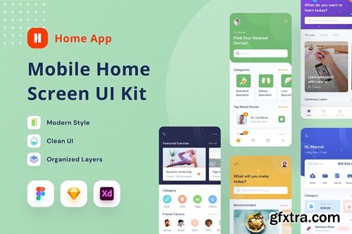 Mobile Home Screen UI Kit E5KV6ZP