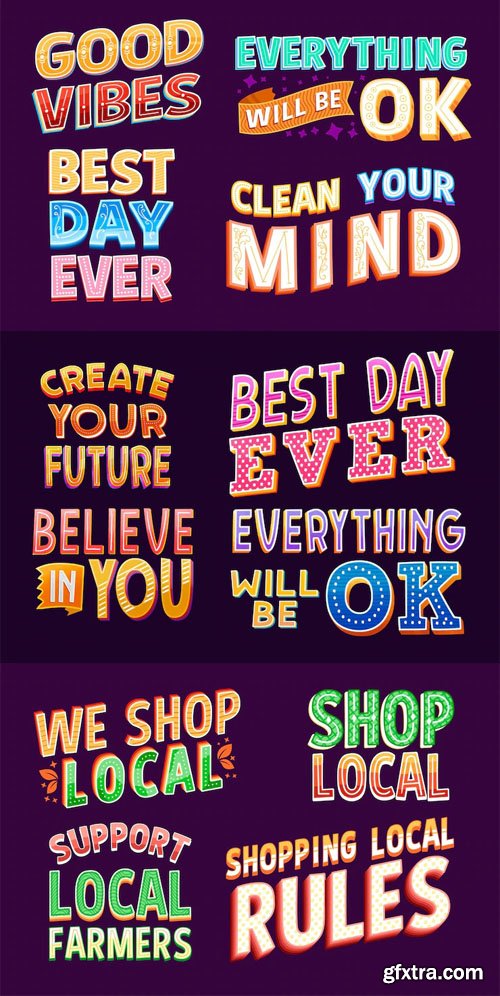 Fantastic Social Media Lettering Vector Templates