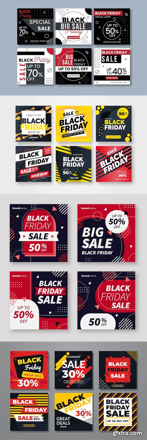 Black Friday Insta Posts Vector Templates [Vol.2]