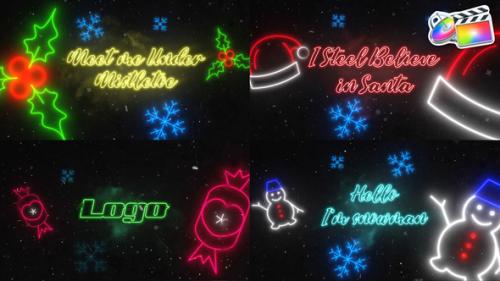 Videohive - Neon Christmas Scene for FCPX - 41826408 - 41826408