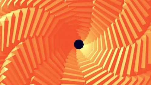 Videohive - Abstract tunnel loop 3d object oranges colour background - 41769193 - 41769193