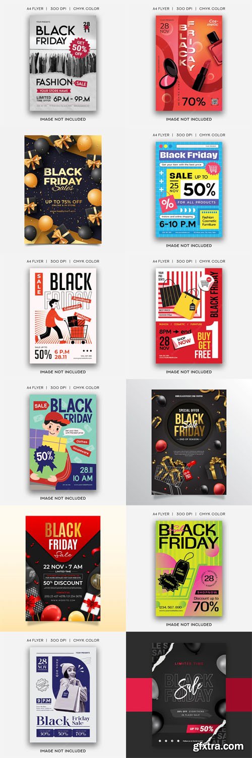 Black Friday - 20+ Flyers Vector Templates Collection