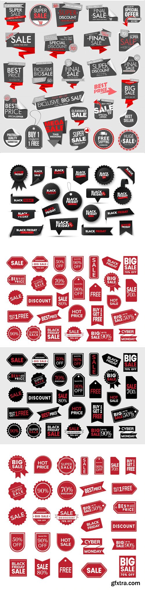 Black Friday - 100+ Shopping Sale Badges & Stickers Vector Templates [Vol.3]