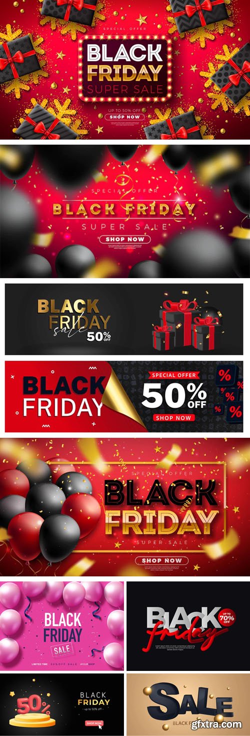 Black Friday - 20+ Web Banners & Backgrounds Vector Templates [Vol.5]