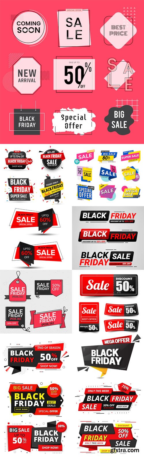 Black Friday - 60+ Shopping Sale Labels Vector Templates [Vol.4]