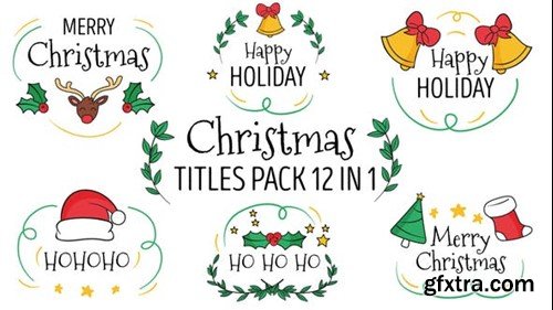 Videohive Christmas Titles Pack 12 in 1 41776091