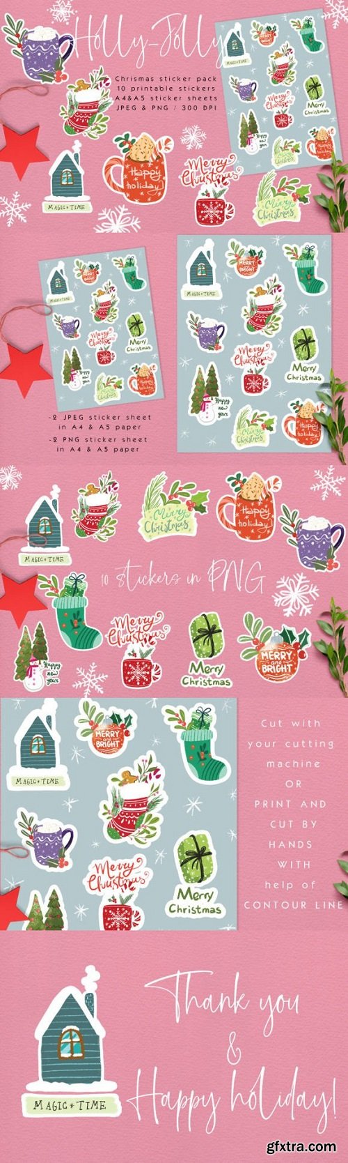 Holly-jolly Christmas Sticker Pack