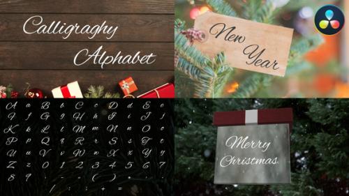 Videohive - Christmas Calligraphy Alphabet | DaVinci Resolve - 41788459 - 41788459