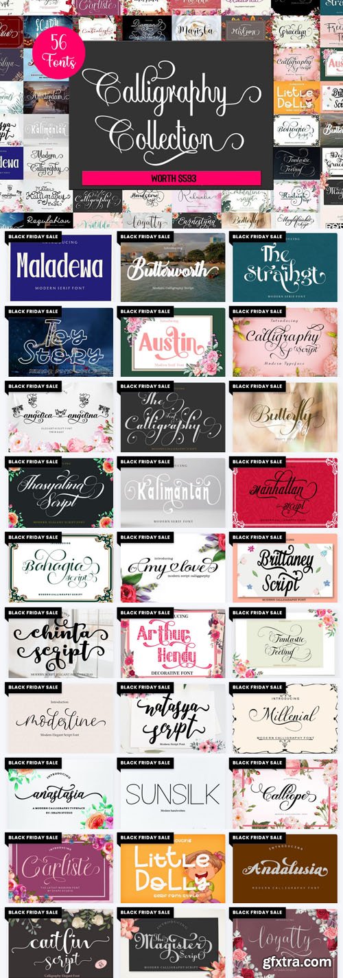 Calligraphy Fonts Collection - 56 Premium Fonts Worth $593