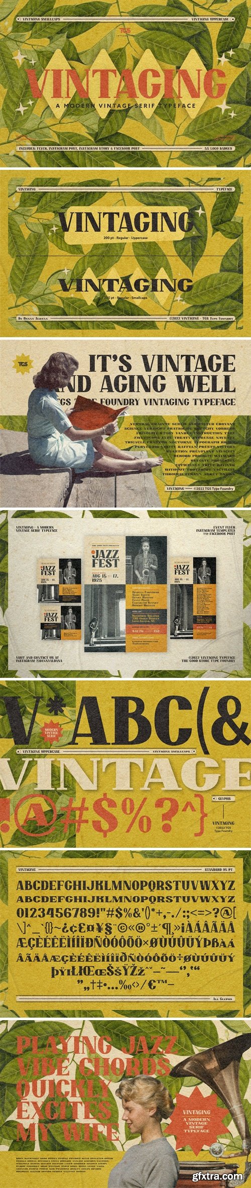 Vintaging Typeface Font