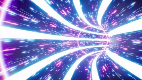 Videohive - Futuristic Curved Light Tunnel Highway Vj Loop - 41861122 - 41861122