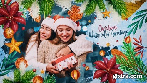 Videohive Christmas Watercolor Greeting Card 41918937
