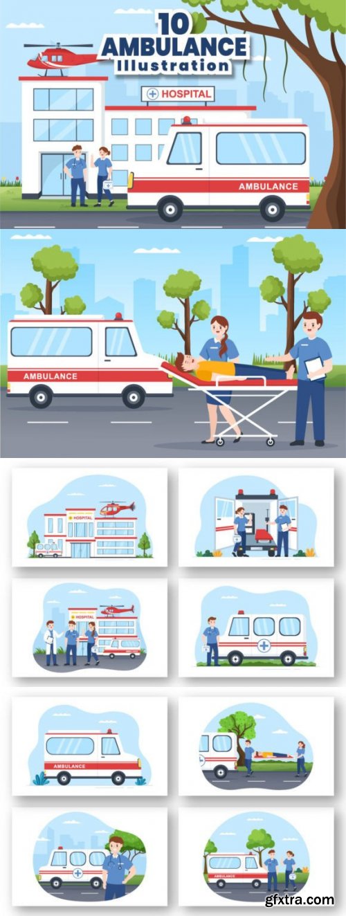 10 Ambulance Car Illustration