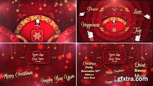 Videohive Red Christmas NewYear Natal Wish And Party Invitation 41855874