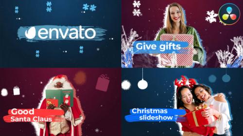 Videohive - Brush Christmas Slideshow for DaVinci Resolve - 41972681 - 41972681