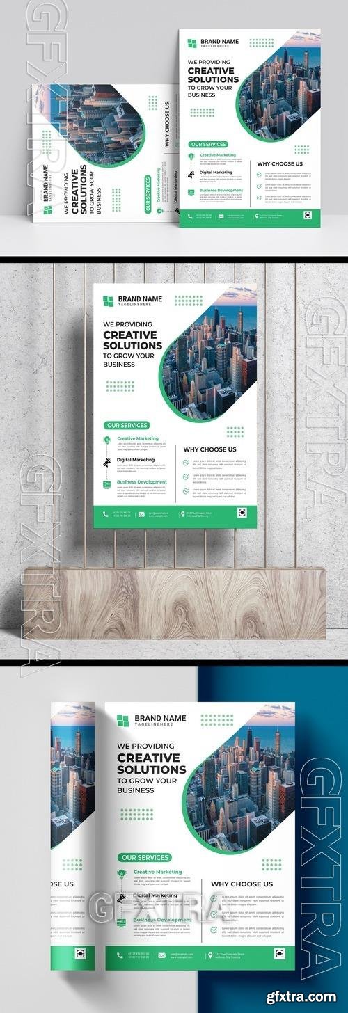 Business Flyer Layout with Colorful Elements 509470039