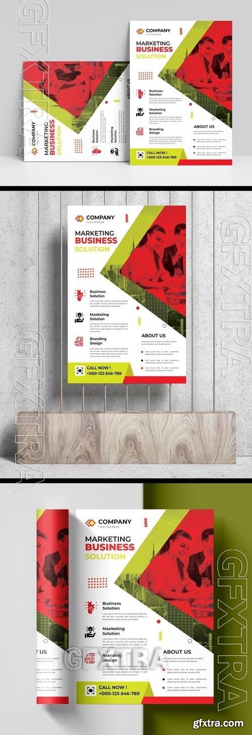 Multipurpose Flyer Layout with Red Accent 509470019