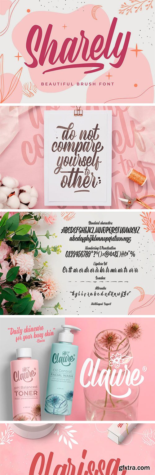 Sharely - Beautiful Brush Font Sharely - Beautiful Brush Font