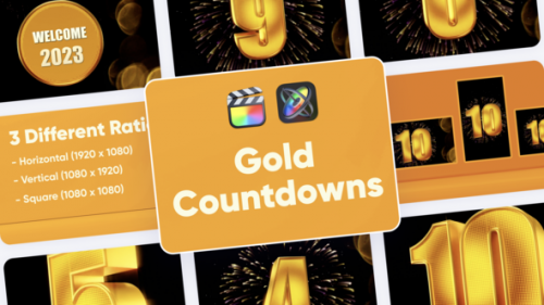 Videohive - Gold Countdown For Final Cut Pro X - 42004441 - 42004441