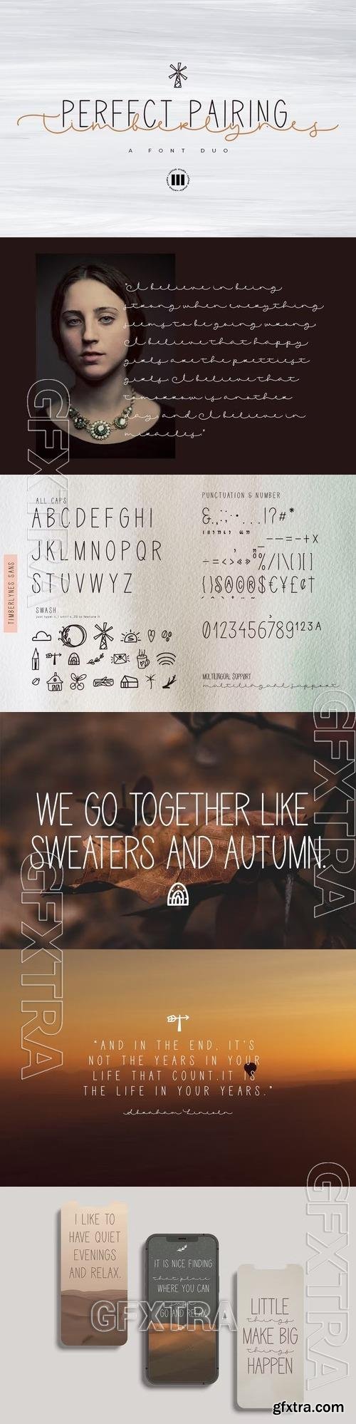 Timberlynes - A Pairing Font Duo 