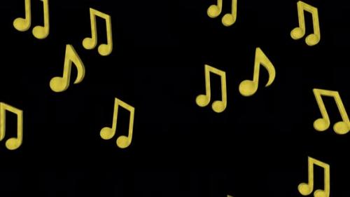 Videohive - Music Note Falling on the Black Background - 41982698 - 41982698