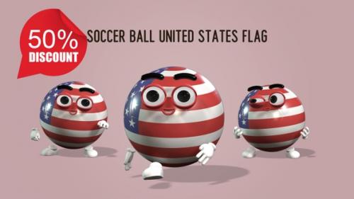 Videohive - Soccer Ball United States Flag - 41983457 - 41983457