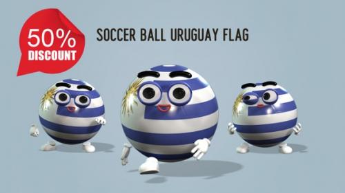 Videohive - Soccer Ball Uruguay Flag - 41983583 - 41983583