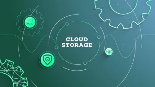 Videohive - Infographic Cloud Storage Background Looped - 41987308 - 41987308
