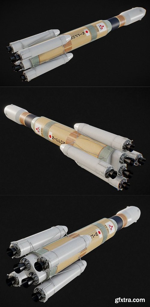 HII-B rocket 3D Model