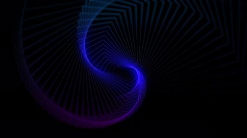 Videohive - blue and purple neon tunnel moving into the distance, abstract 3D background right title - 42006110 - 42006110