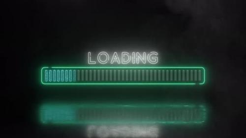Videohive - Green glowing neon progress loading bar. - 42006832 - 42006832