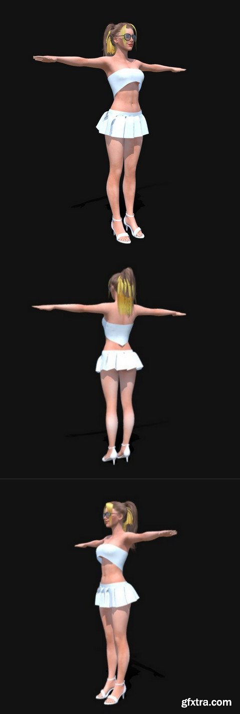 Female Skirt with Top 3D Model