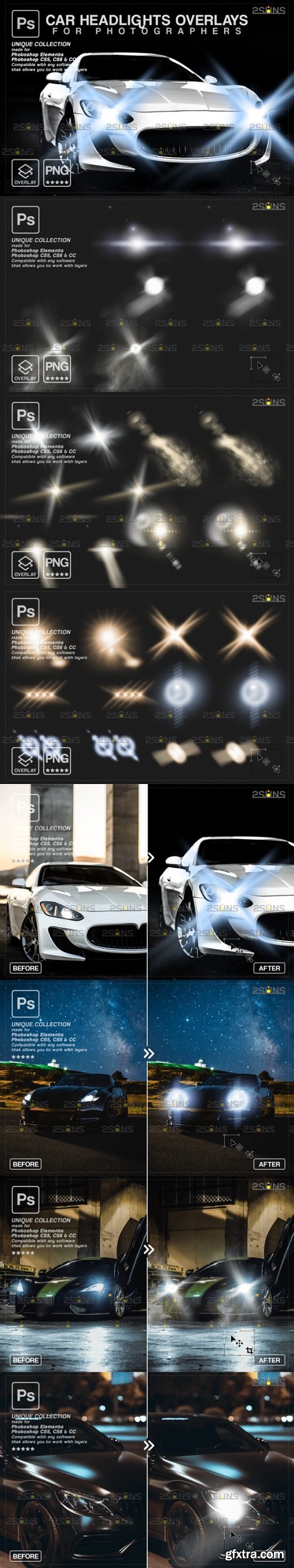 Car Headlights Photo Overlays