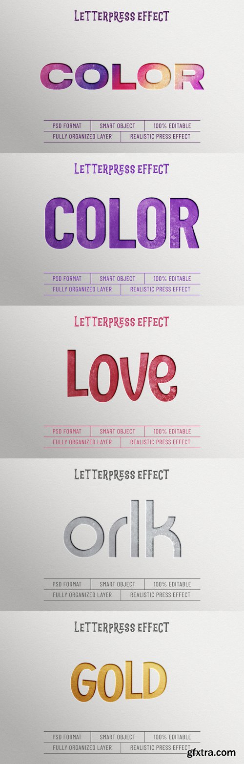 Letterpress text effect
