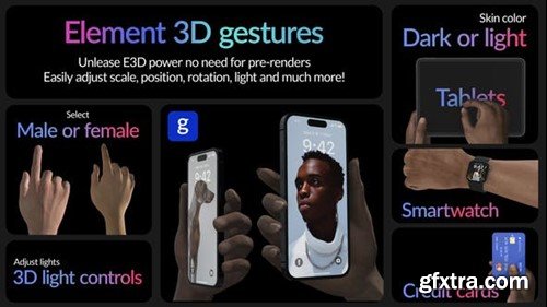 Videohive Real Hand Gestures for Element 3D 40637428