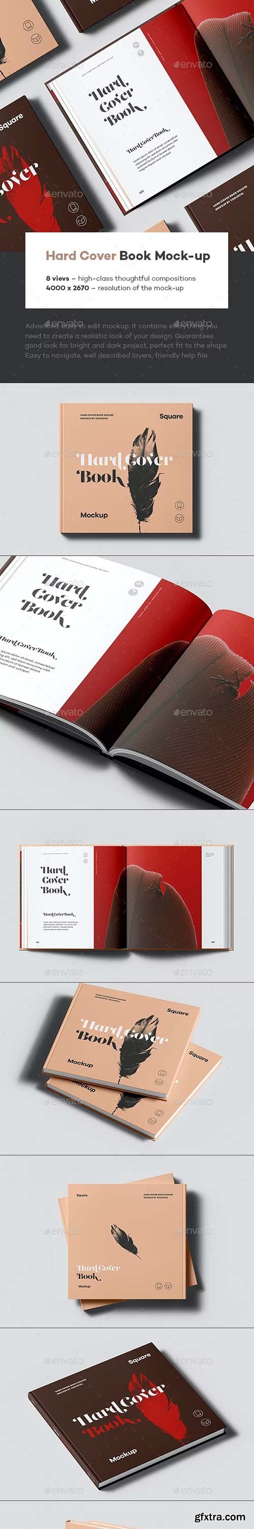 Graphicriver - Hard Cover Square Book Mock-up 41694675